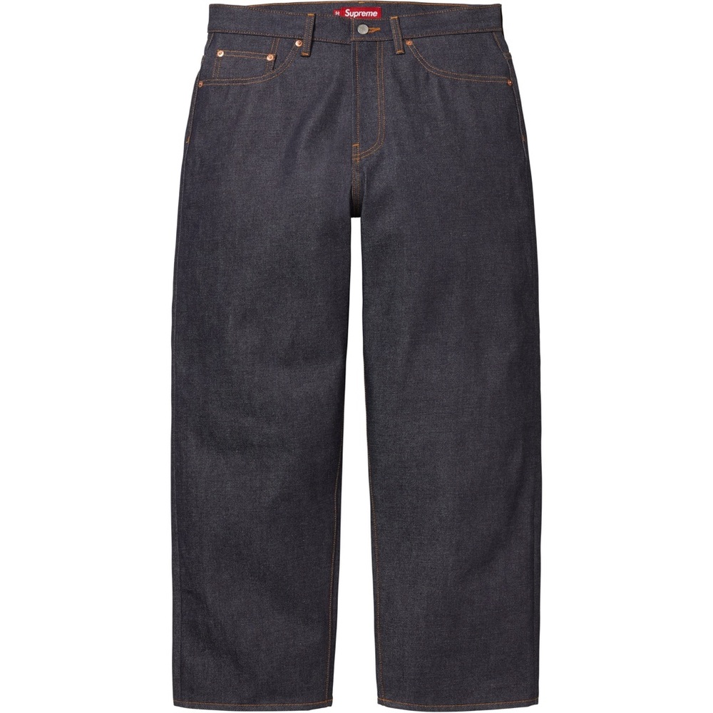 Supreme BAGGY SELVEDGE JEAN Size 36 in Rigid Indigo Denim Jeans SS25 Zip Fly